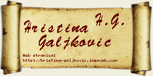 Hristina Galjković vizit kartica